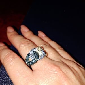 JCM Brass Malaysia Crystal Ring# Sterling Silver